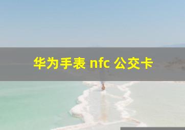 华为手表 nfc 公交卡